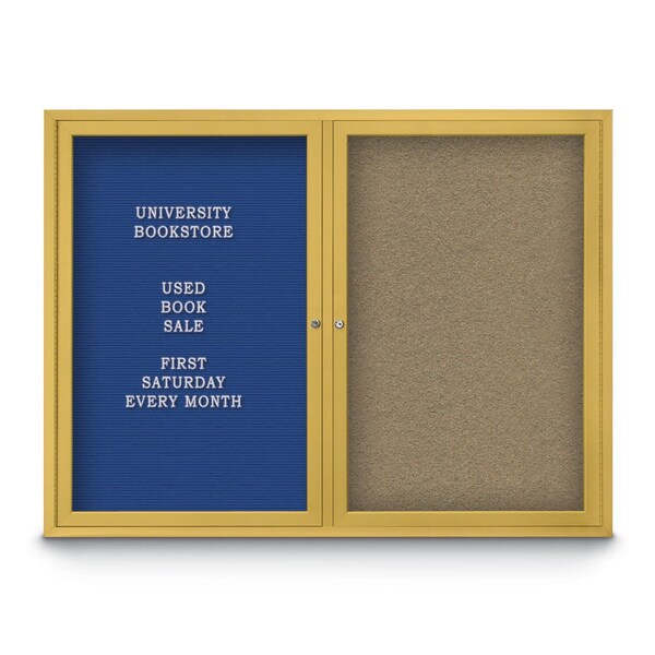 Corkboard, Black/Bronze, 60" x 36"